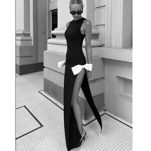 NEW REVOLVE Atoir Size 10 Birthday Wedding Double Side Split Black White Maxi